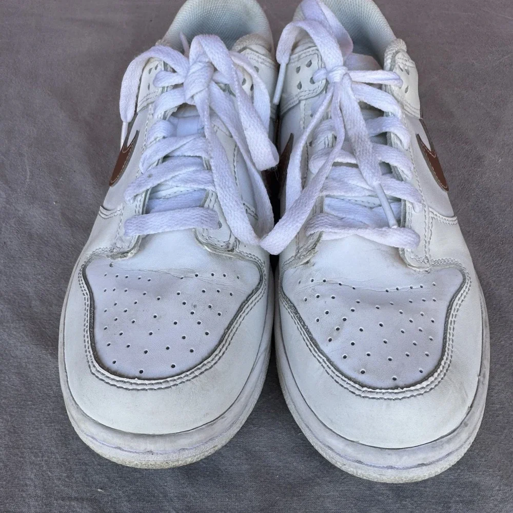 Size 6.5y - Nike Dunk‎ Low GS Shoes DH9765-100 White Metallic Red Bronze Rose